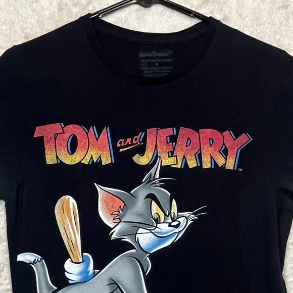 Tom and Jerry Cartoon T-Shirt Retro Vintage Hanna-Barbera Size S Black - Picture 2 of 12
